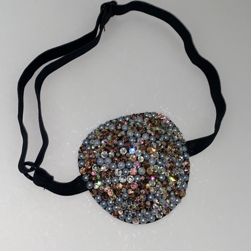 Gold Pearls & Diamonds Medical Eye Patch Cover Up